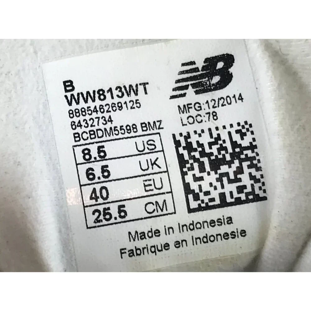 New Balance Womens WW813WT White Rollbar Lace Up Sneaker Athletic Shoes Size 8.5